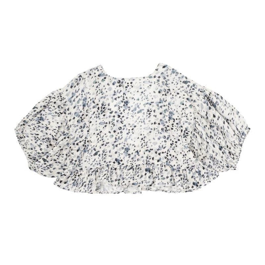 Animal print cropped blouse