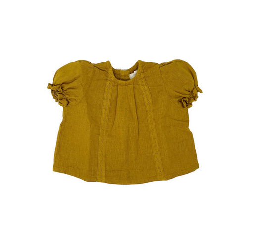 Shirt lace linen - mustard