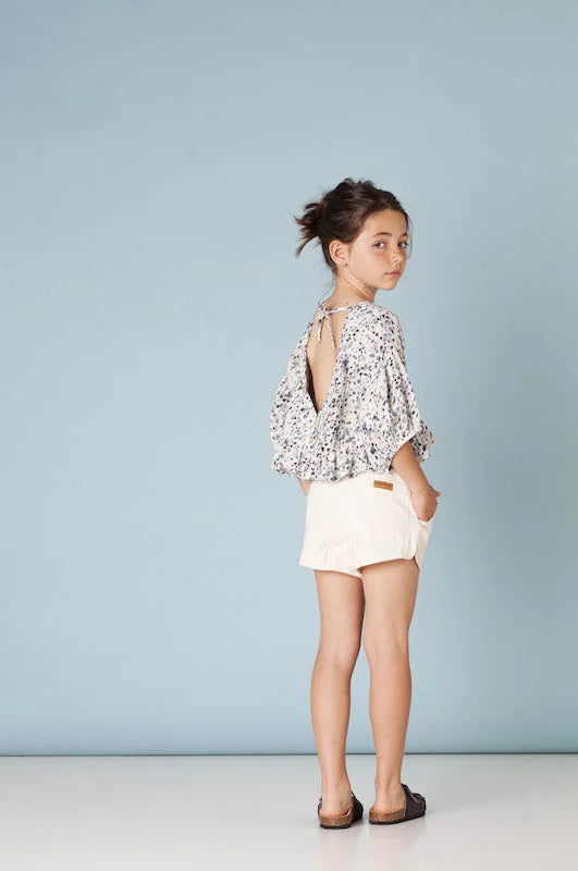 Animal print cropped blouse