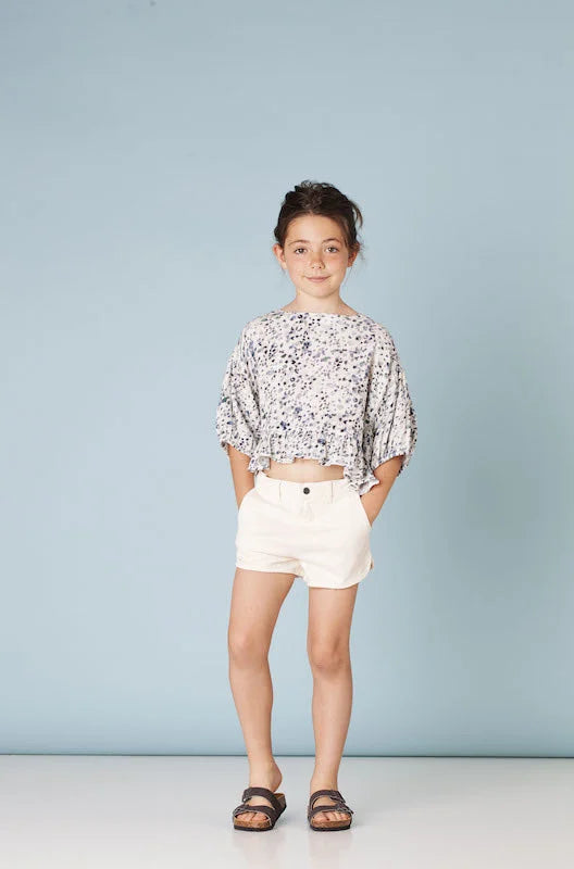 Animal print cropped blouse