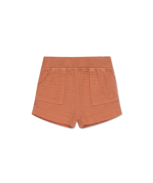 Ariel gauze bermuda - terracotta