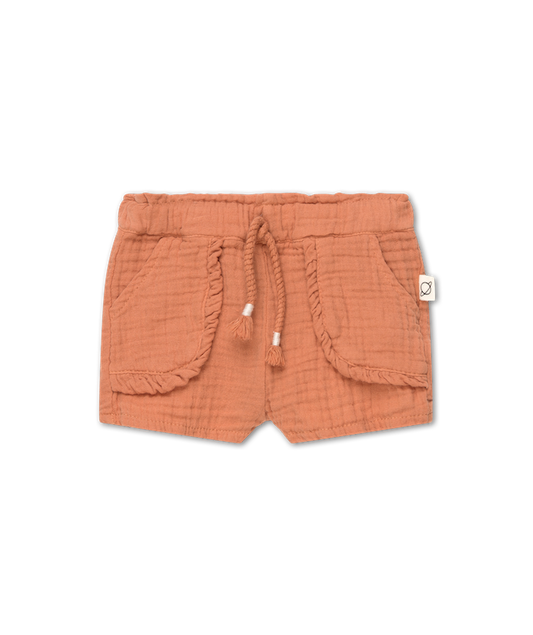 Stella gauze shorts - terracotta