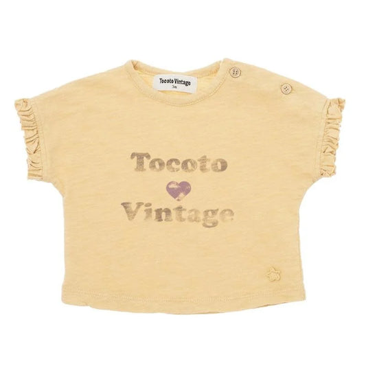 T-shirt with ruffles - yellow