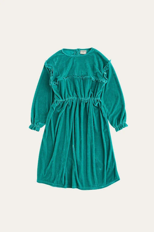 Green velvet dress