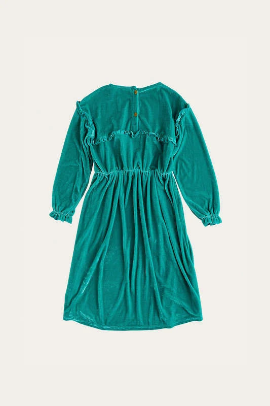 Green velvet dress
