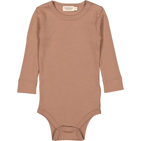 Geribbelde body - Powder taupe